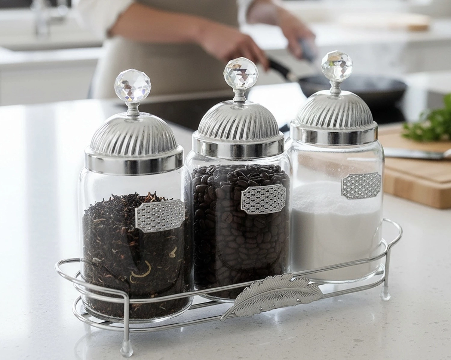 ÜÇLÜ LÜKS YAPRAK MODEL BAHARATLIK SETİ