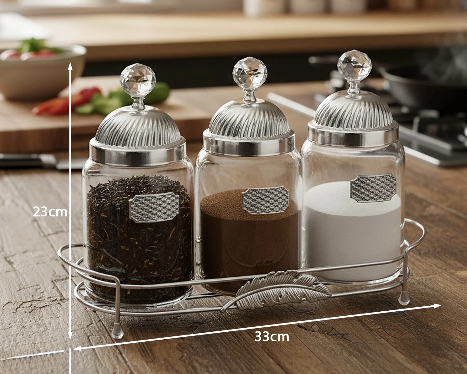 ÜÇLÜ LÜKS YAPRAK MODEL BAHARATLIK SETİ