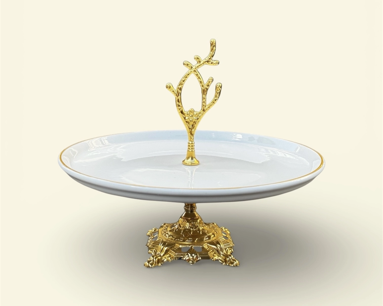 YUVARLAK PORSELEN AYAKLI SUNUMLUK 26cm