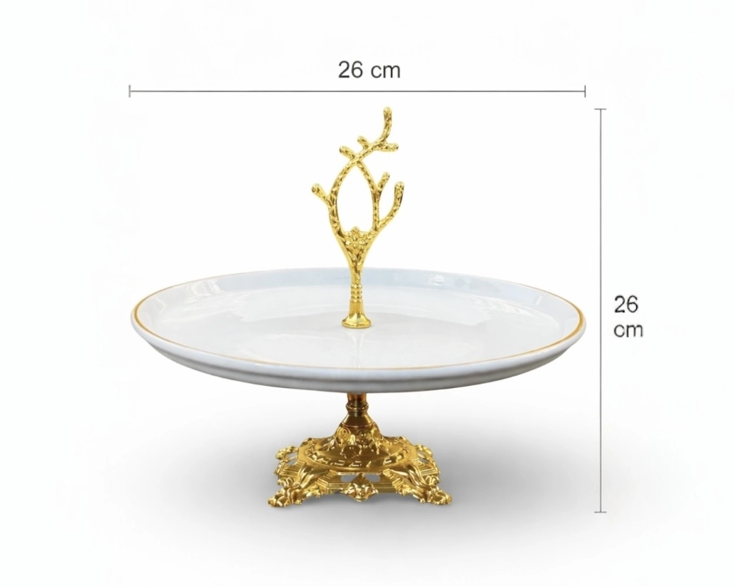 YUVARLAK PORSELEN AYAKLI SUNUMLUK 26cm