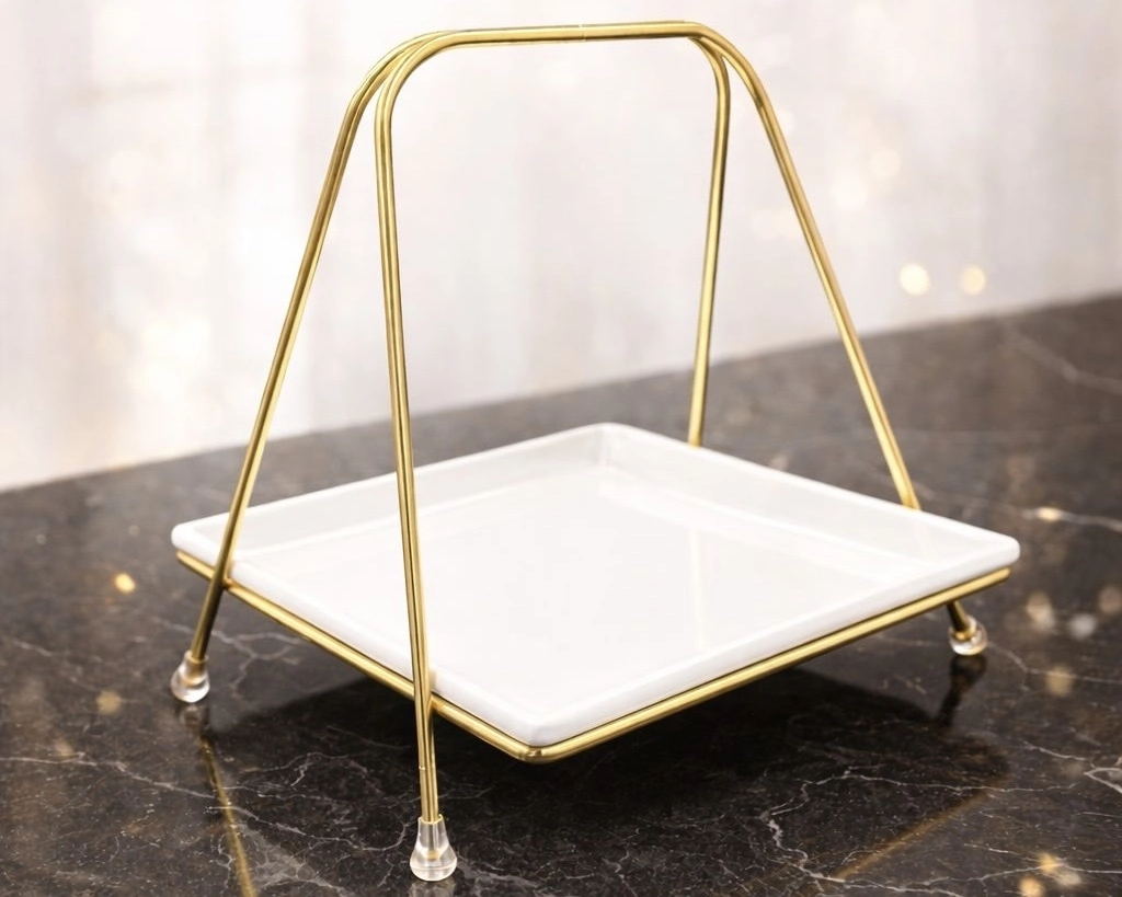 TEK KATLI KARE PİRAMİT SUNUMLUK