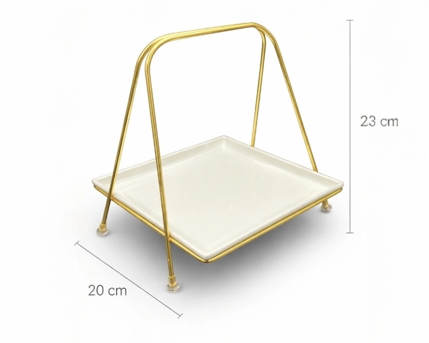 TEK KATLI KARE PİRAMİT SUNUMLUK