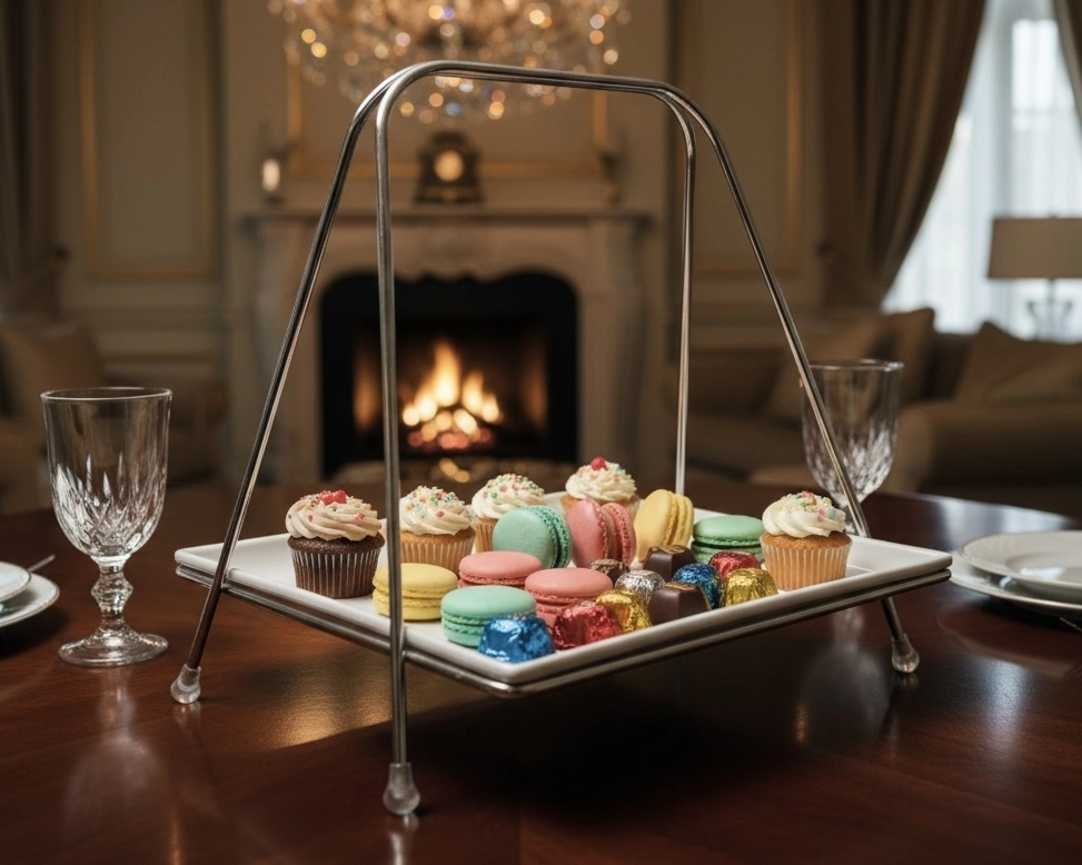 TEK KATLI KARE PİRAMİT SUNUMLUK