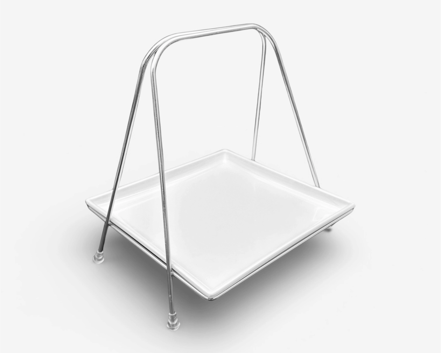 TEK KATLI KARE PİRAMİT SUNUMLUK