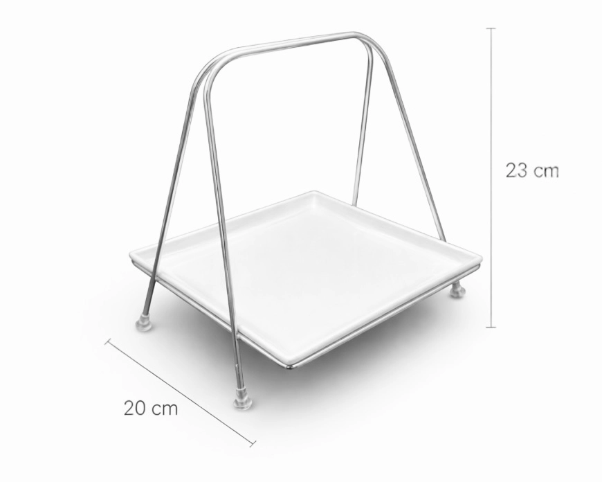 TEK KATLI KARE PİRAMİT SUNUMLUK