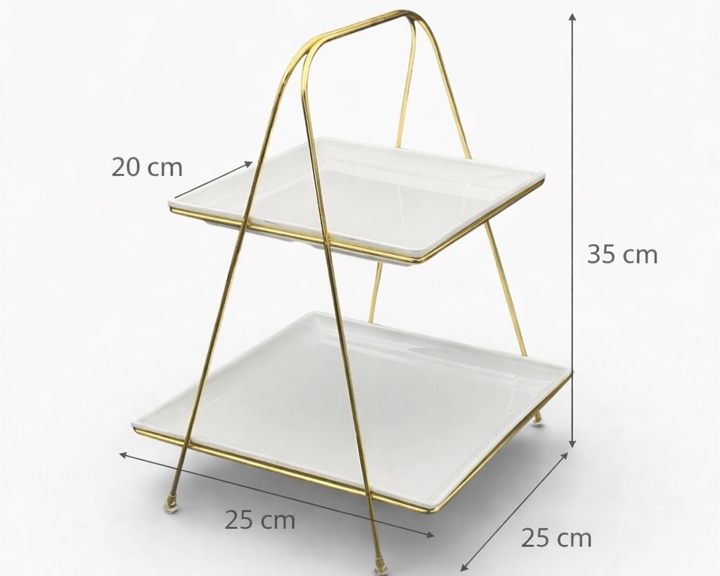 İKİ KATLI KARE PİRAMİT SUNUMLUK