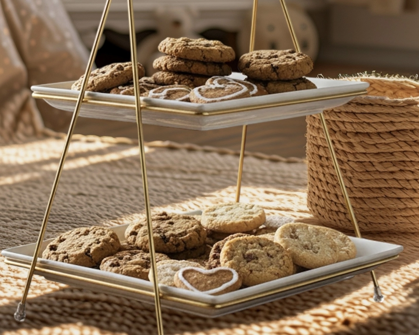 İKİ KATLI KARE PİRAMİT SUNUMLUK