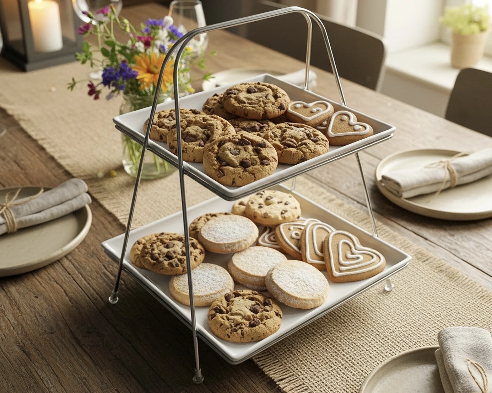 İKİ KATLI KARE PİRAMİT SUNUMLUK