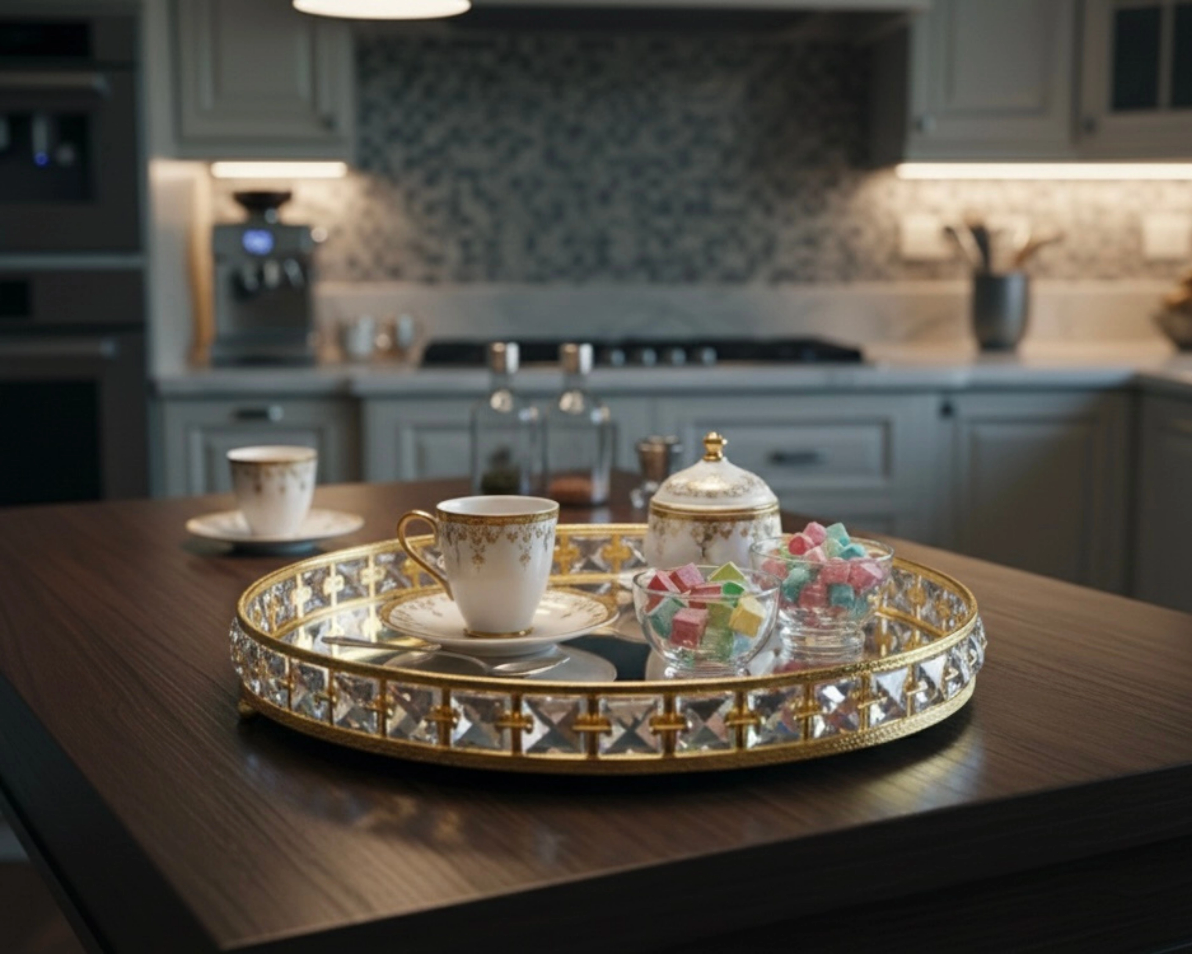 YUVARLAK KRİSTAL TEPSİ 25cm