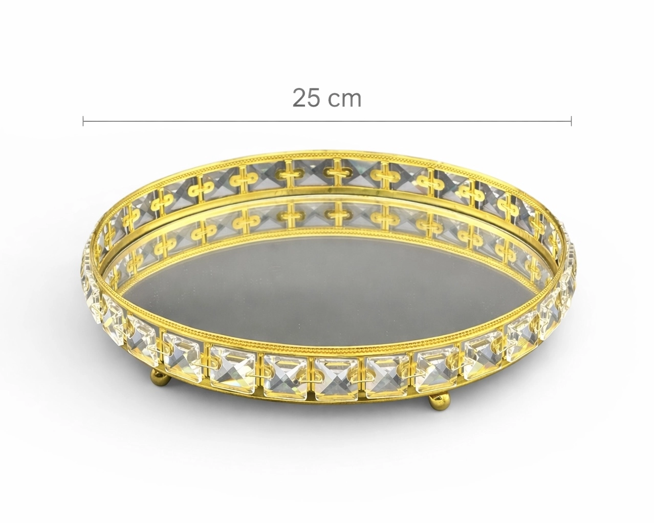 YUVARLAK KRİSTAL TEPSİ 25cm