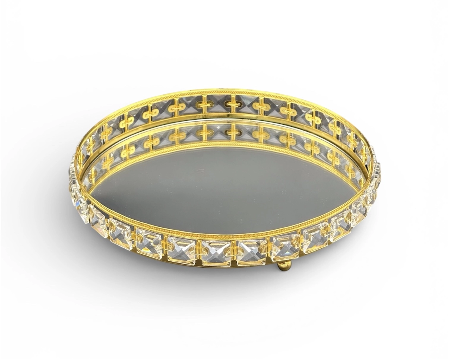 YUVARLAK KRİSTAL TEPSİ 25cm