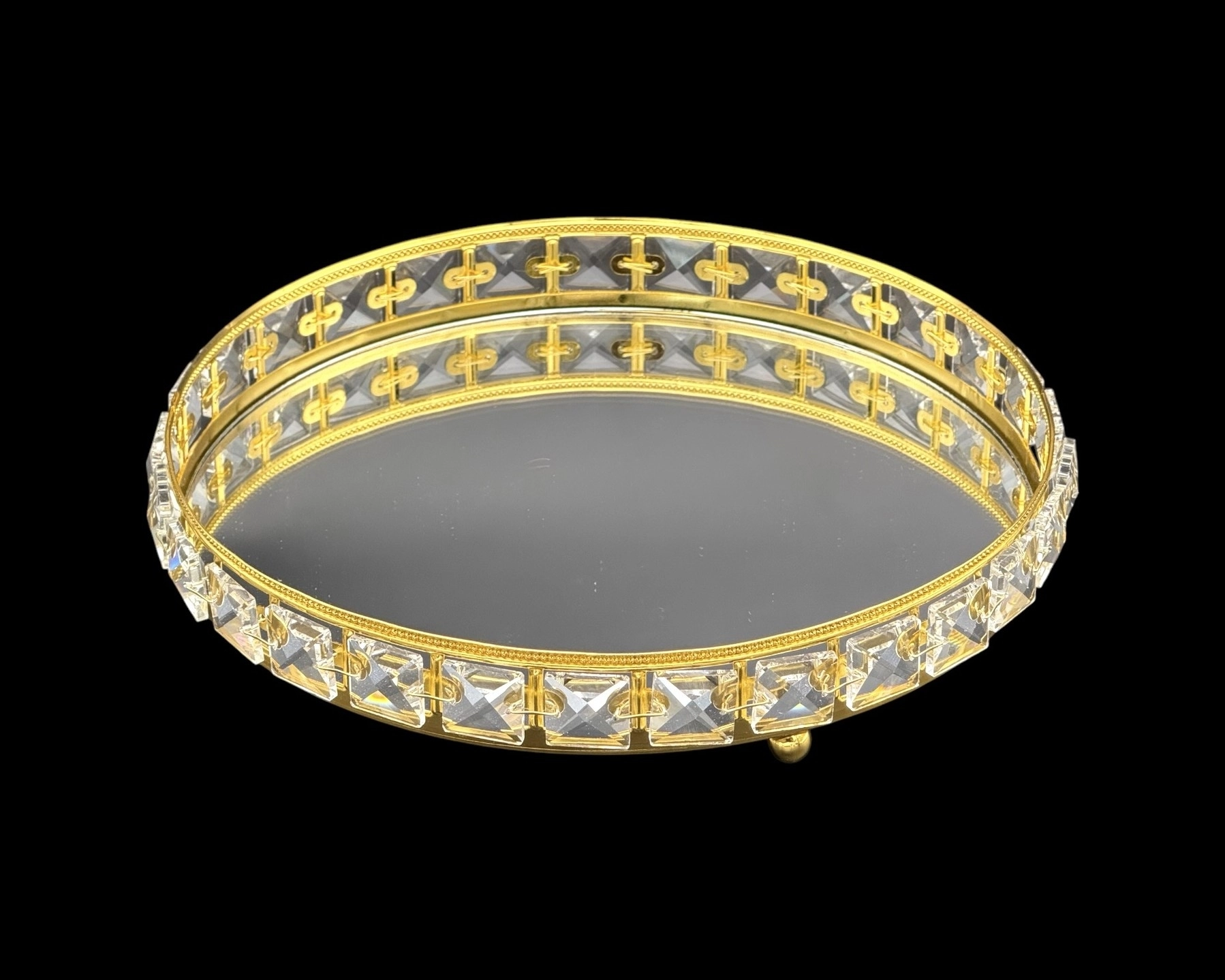 YUVARLAK KRİSTAL TEPSİ 30cm