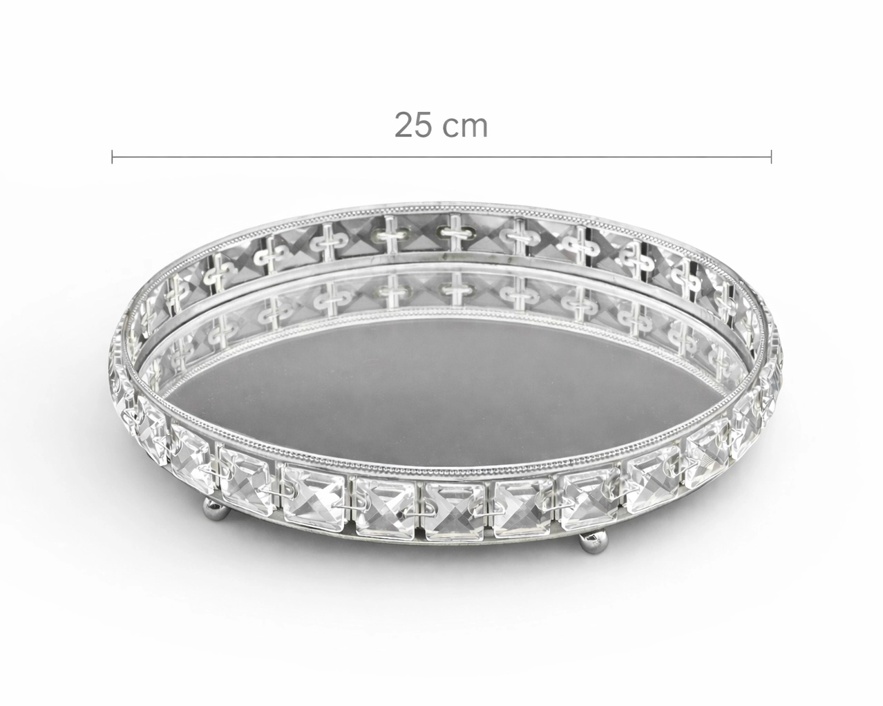 YUVARLAK KRİSTAL TEPSİ 25cm