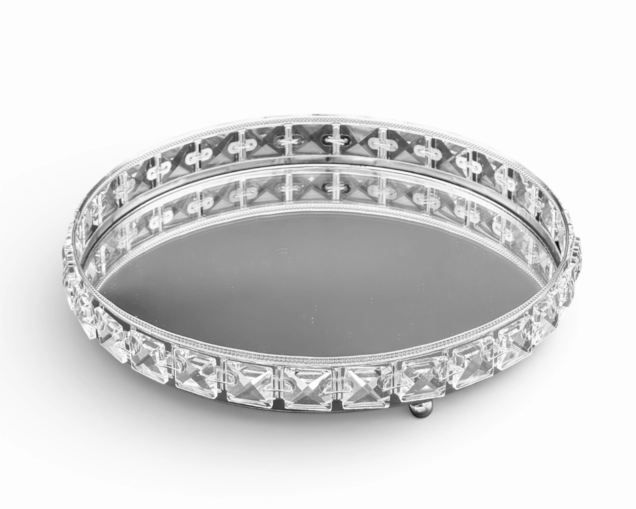 YUVARLAK KRİSTAL TEPSİ 25cm