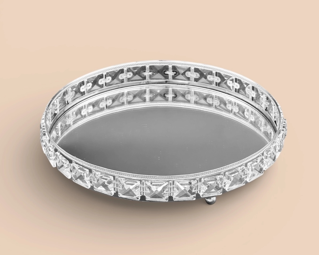 YUVARLAK KRİSTAL TEPSİ 25cm