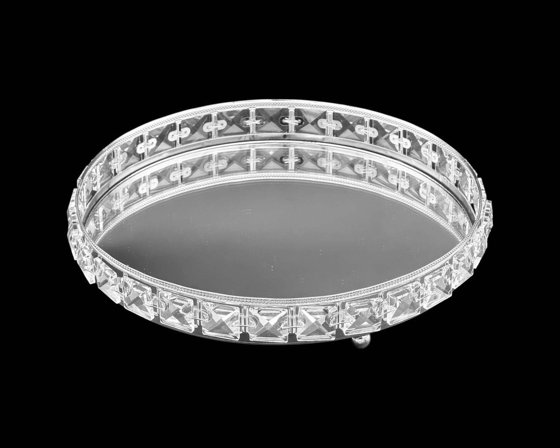 YUVARLAK KRİSTAL TEPSİ 25cm