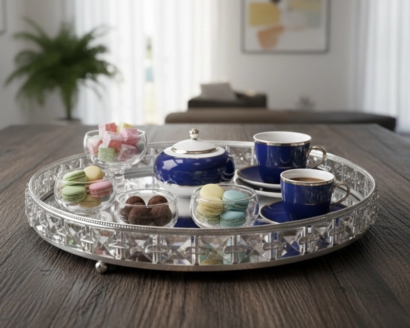 YUVARLAK KRİSTAL TEPSİ 30cm