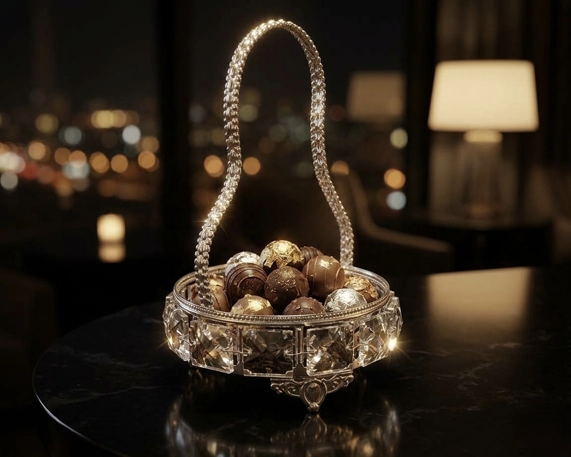 MİNİ YUVARLAK ASKILI KRİSTAL SUNUMLUK