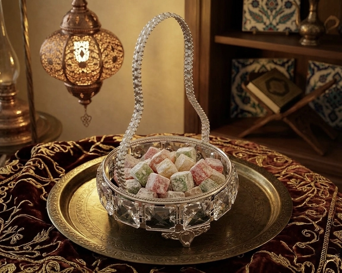 MİNİ YUVARLAK ASKILI KRİSTAL SUNUMLUK