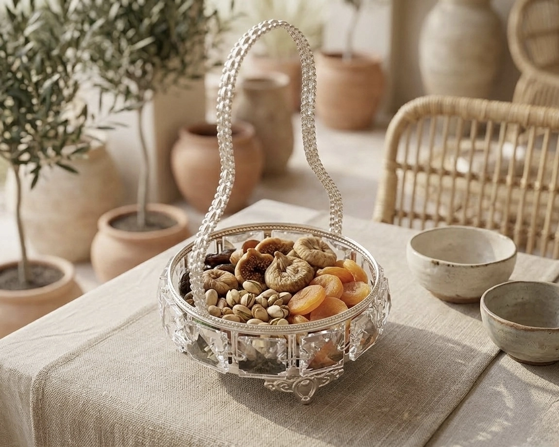 MİNİ YUVARLAK ASKILI KRİSTAL SUNUMLUK