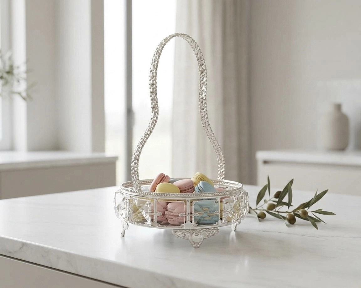 MİNİ YUVARLAK ASKILI KRİSTAL SUNUMLUK