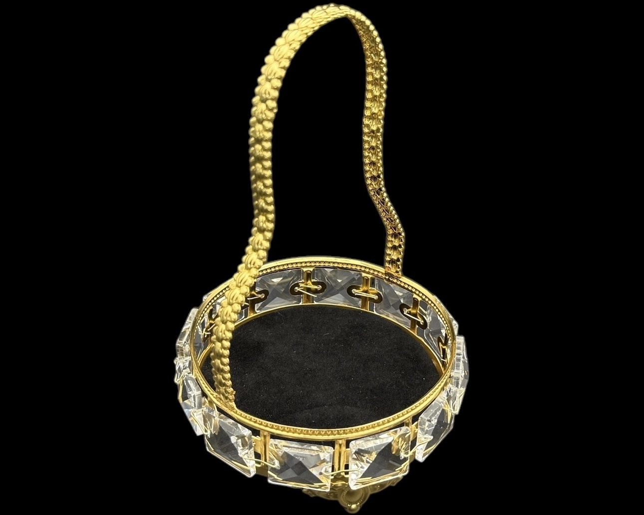 MİNİ YUVARLAK ASKILI KRİSTAL SUNUMLUK