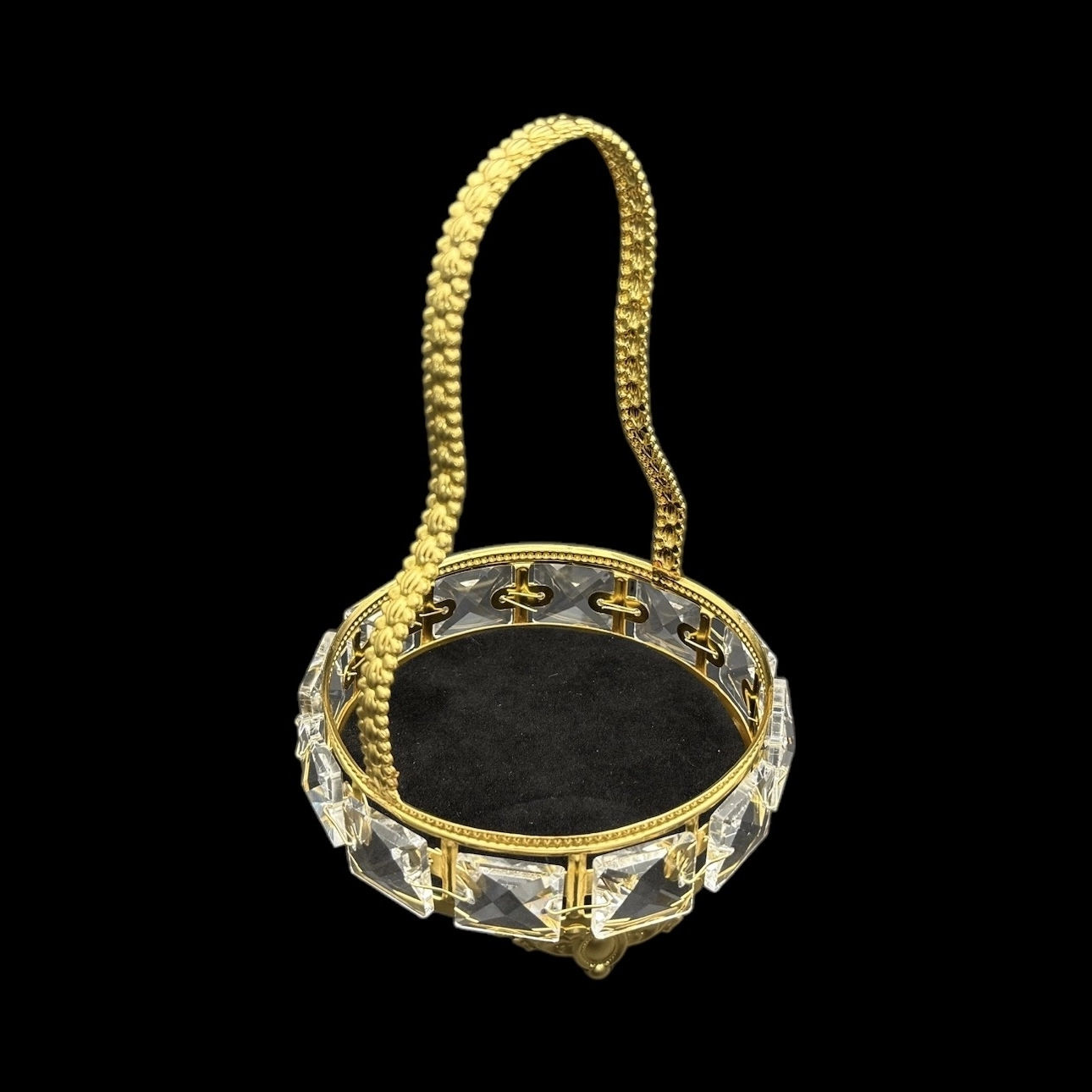 MİNİ YUVARLAK ASKILI KRİSTAL SUNUMLUK