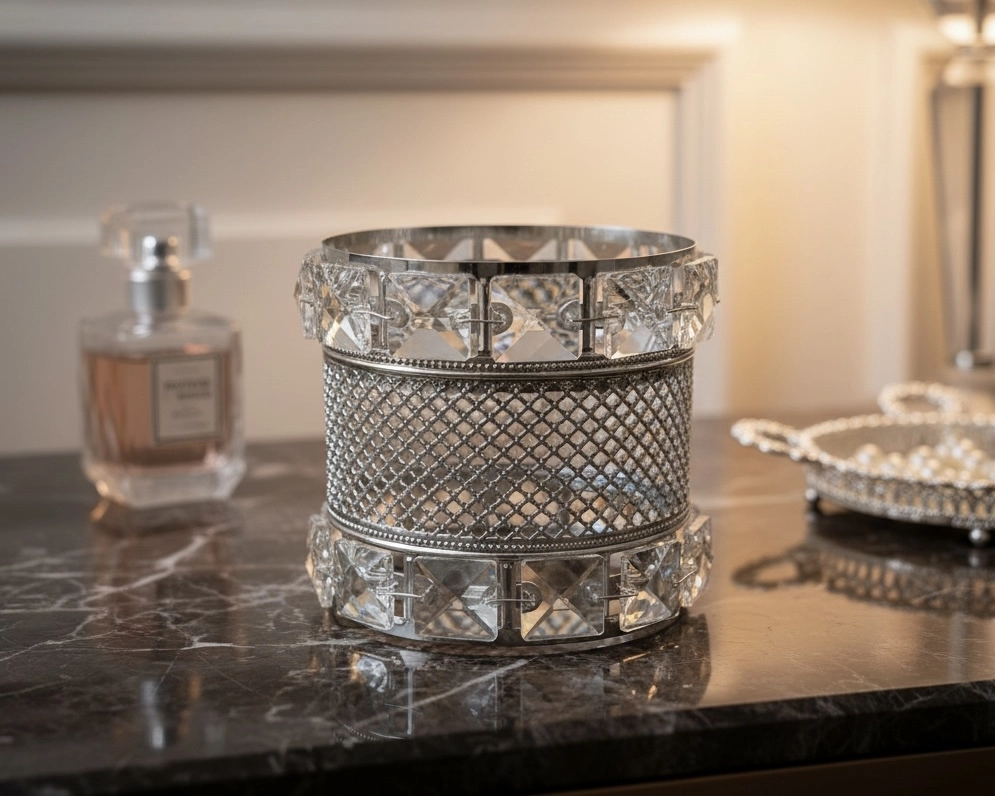 KRİSTAL DETAYLI MAKYAJ FIRÇALIK & ORGANİZER