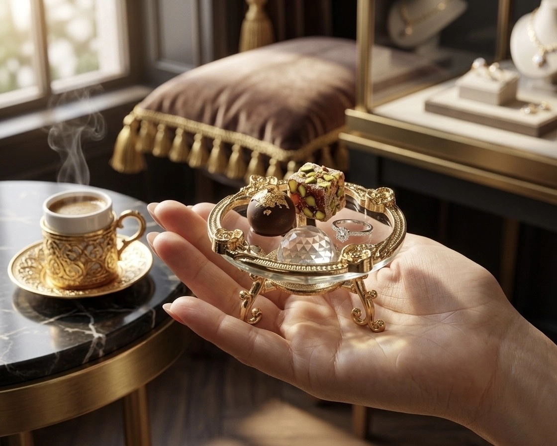 ZAMAK BİLEZİKLİ KRİSTAL YÜZÜKLÜK & LOKUMLUK