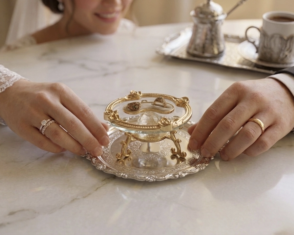 ZAMAK BİLEZİKLİ KRİSTAL YÜZÜKLÜK & LOKUMLUK