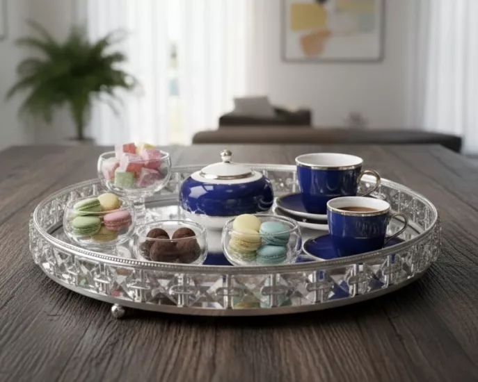 YUVARLAK KRİSTAL TEPSİ 30cm