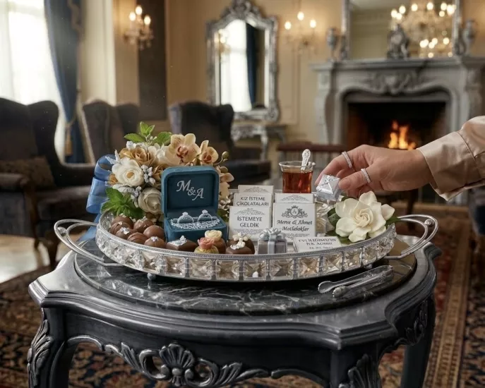 OVAL KULPLU KRİSTAL TEPSİ 36cm